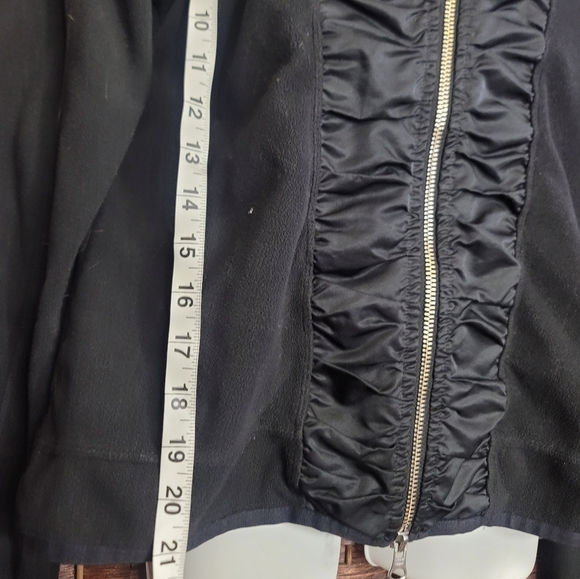 Adidas By Stella McCarthy Core Fleece Ruched Athletic Zip Jacket Medium Black - Picture 8 of 10